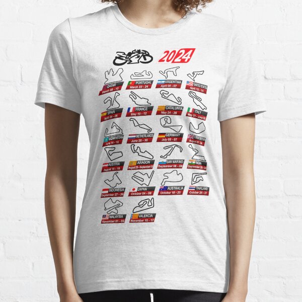 Calendar season 2023 MotoGp circuits sport v2 Essential T-Shirt for Sale  by ideasfinder