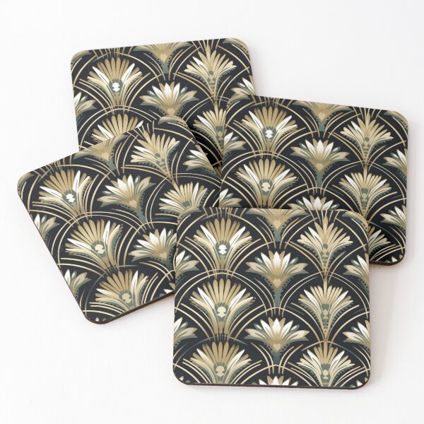 Item preview, Art Deco Floral Fan Digital Pattern designed and sold by zolarche.