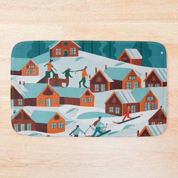 Artikelvorschau, Stadtskifahren in einer Winterlandschaft: Wohngebiet inmitten verschneiter Berge entworfen und verkauft von Andrewmedia.