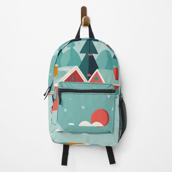 Item preview, City Skiing in a Winter Landscape: Residential Area Amidst Snowy Mountains designed and sold by Andrewmedia.