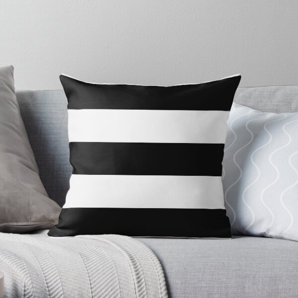 Modern Black White Striped Throw Pillow