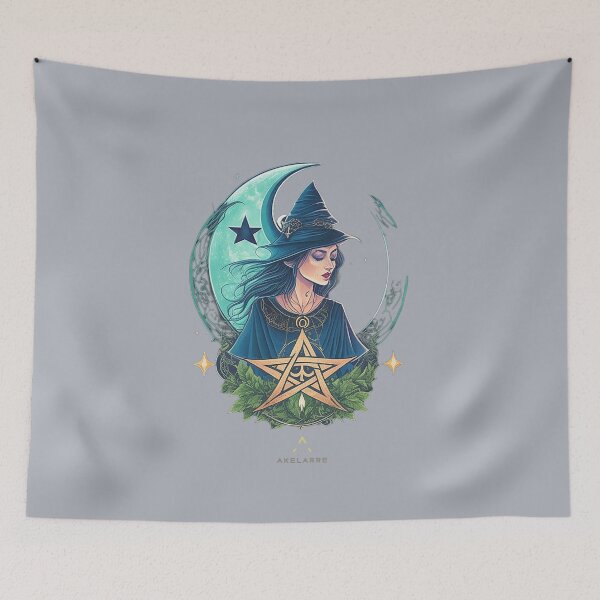 Item preview, Witch, moon and pentagram, Akelarre designed and sold by AkelarreDesigns.