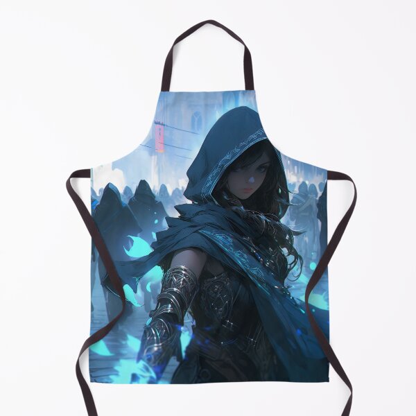 Item preview, Cool Blue Cloaked Assassin Anime Girl designed and sold by bubblegoth.