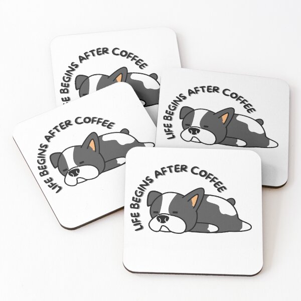 Item preview, life begins after coffee, cutie dogs designed and sold by GREENGLOWGOODS.