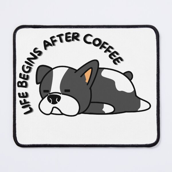 Item preview, life begins after coffee, cutie dogs designed and sold by GREENGLOWGOODS.