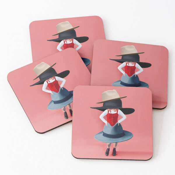 Item preview, Whimsical Surreal Collage Art: 'Wearing Many Hats' Solo in Pink - Busy Multitasker Workaholic in Unique Red Jumper with Giant Hat designed and sold by GollyWillikers.