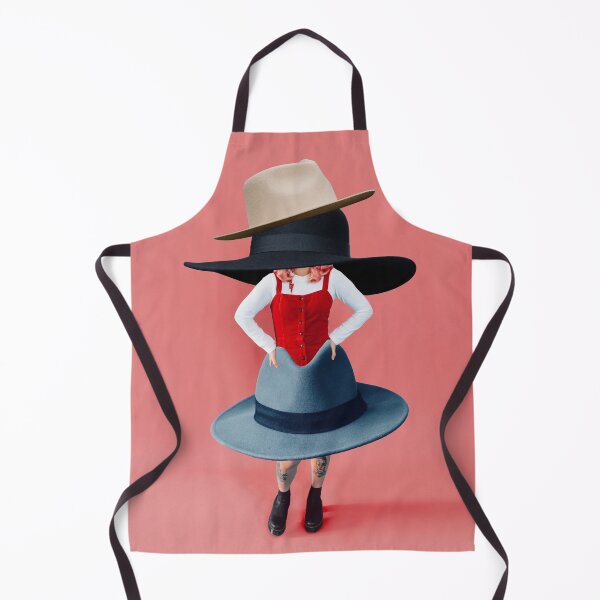 Item preview, Whimsical Surreal Collage Art: 'Wearing Many Hats' Solo in Pink - Busy Multitasker Workaholic in Unique Red Jumper with Giant Hat designed and sold by GollyWillikers.