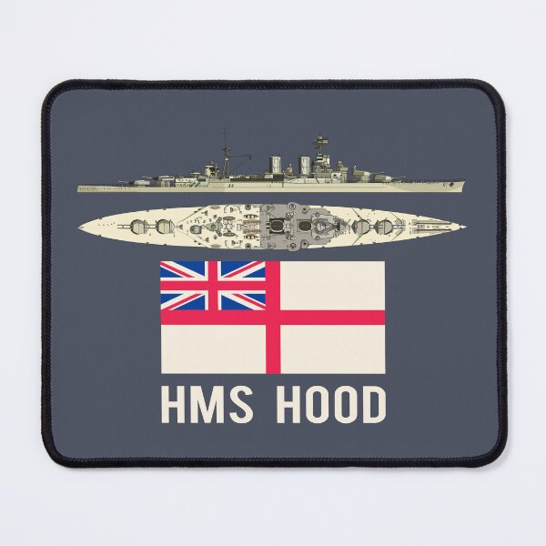 Item preview, HMS Hood British Battleship Battlecruiser Diagram Ensign Flag Gift designed and sold by MilitaryMart.