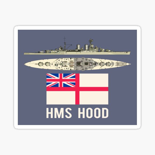 Item preview, HMS Hood British Battleship Battlecruiser Diagram Ensign Flag Gift designed and sold by MilitaryMart.