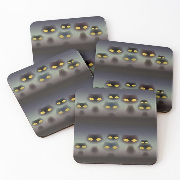 Item preview, black cats ominous cat big eyes fog mist designed and sold by MiraNomegusta.