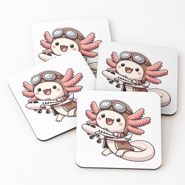 Item preview, Sky-high Adventure with Kawaii Axolotl Pilot designed and sold by PuffPuffPrint.