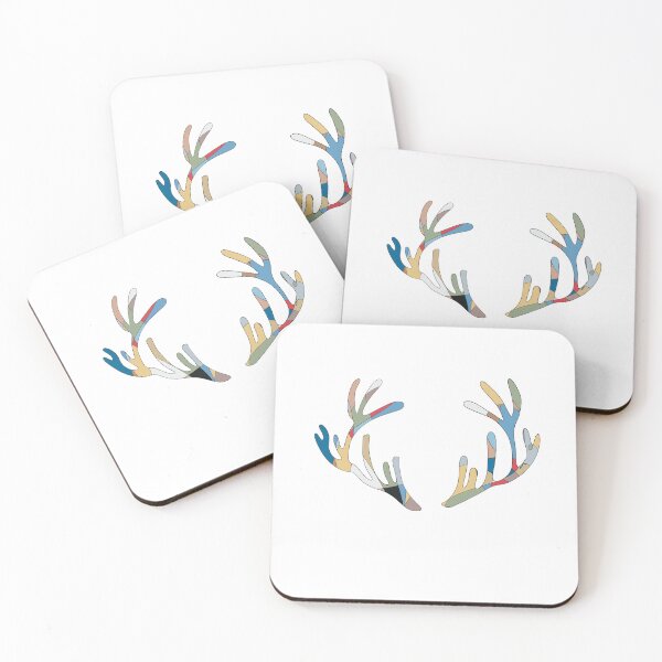 Item preview, Antler Wall Art – Abstract Deer Line Drawing in Bold Colour No.1 designed and sold by iampaulmorris.