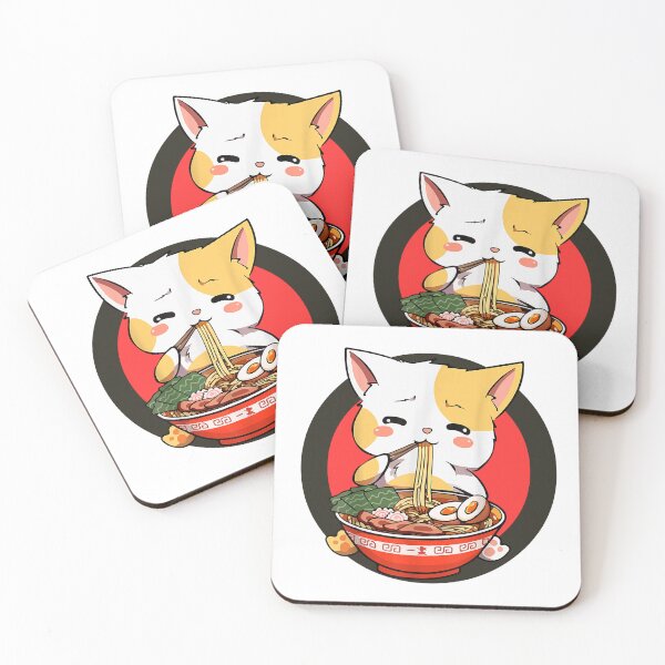 Item preview, Curious Cat Eating Ramen  designed and sold by ChibiCollectors.