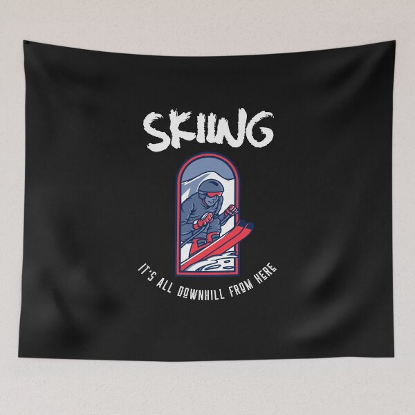Item preview, Skiing : It's all downhill from here  designed and sold by CarvePrint.