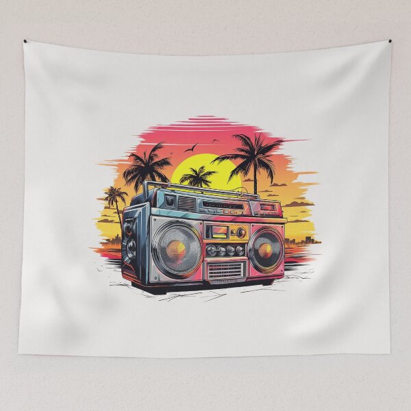 Item preview, ghettoblaster with sunset designed and sold by supersanko.