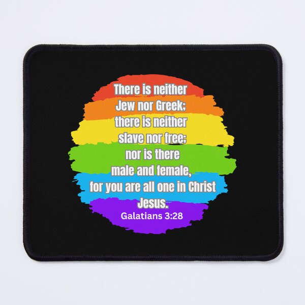 Item preview, Galatians 3:28 on a rainbow circle designed and sold by CheekyGrace.
