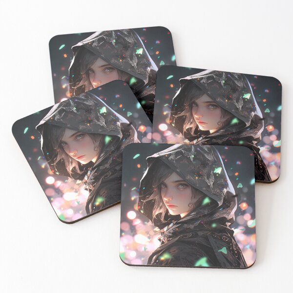 Item preview, Cool Dark Cloaked Assassin Anime Girl designed and sold by bubblegoth.