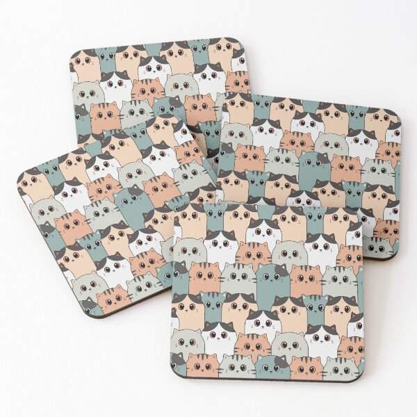 Item preview, Cute and Colorful Cat Crew Repeated Pattern - Orange designed and sold by PearlMoonGrapes.