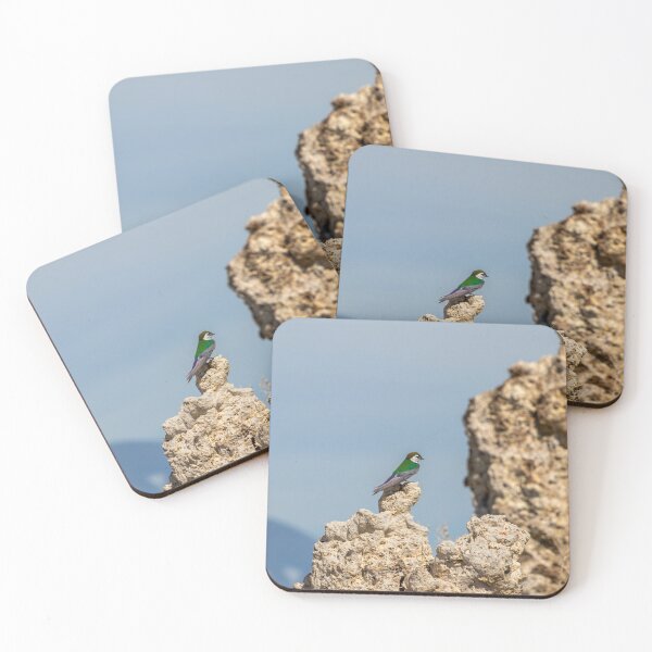 Item preview, Green and Purple Bird Rests on Rocks designed and sold by SafariByMarisa.