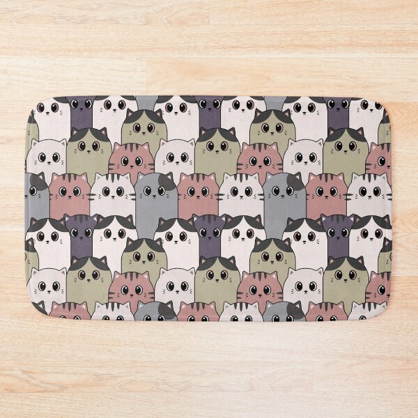 Item preview, Cute and Colorful Cat Crew Repeated Pattern - White designed and sold by PearlMoonGrapes.