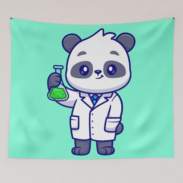 Item preview, Cute Panda Scientist with Lab Tube designed and sold by hjian8219.