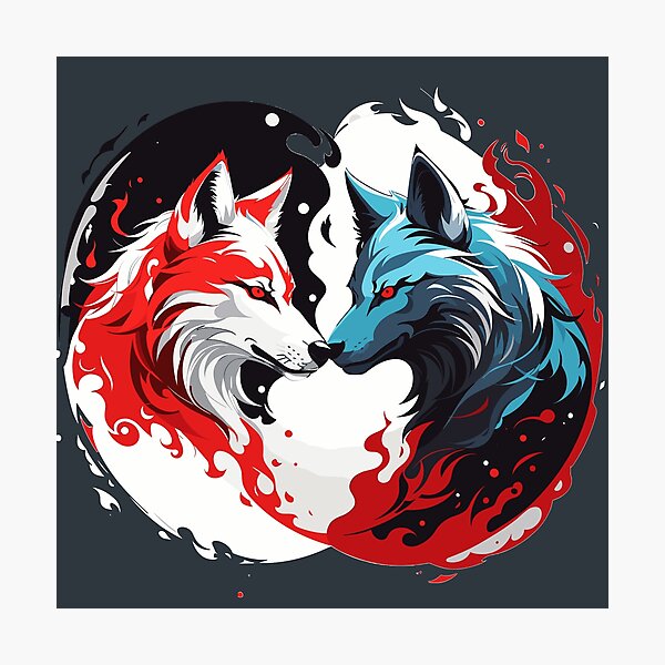 Yin Yang Wolves Photographic Prints for Sale