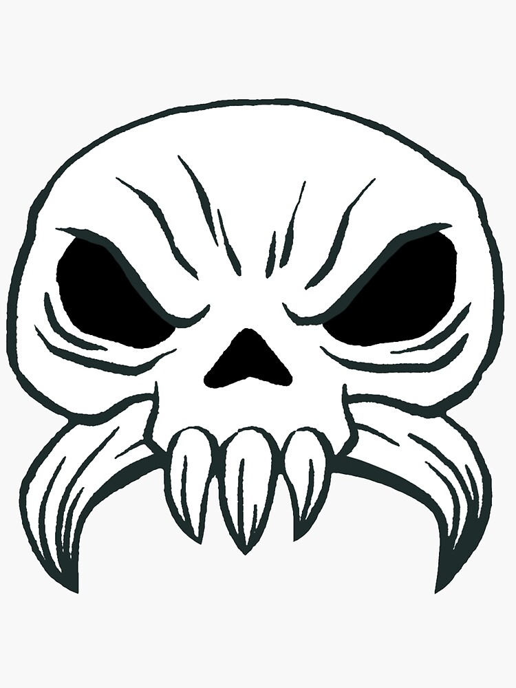 Thumbnail 3 of 3, Sticker, Skull of Battle - Old Bone designed and sold by spymonkey.
