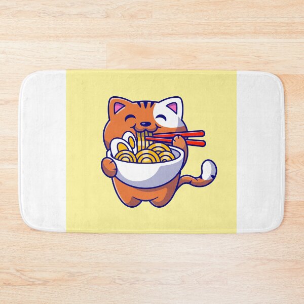 Item preview, Cute Cat Eating Ramen Noodle designed and sold by hjian8219.