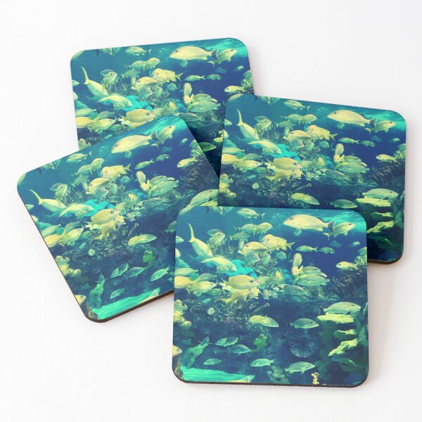 Item preview, Swarm of swimming fish coral reef designed and sold by Delicarte.