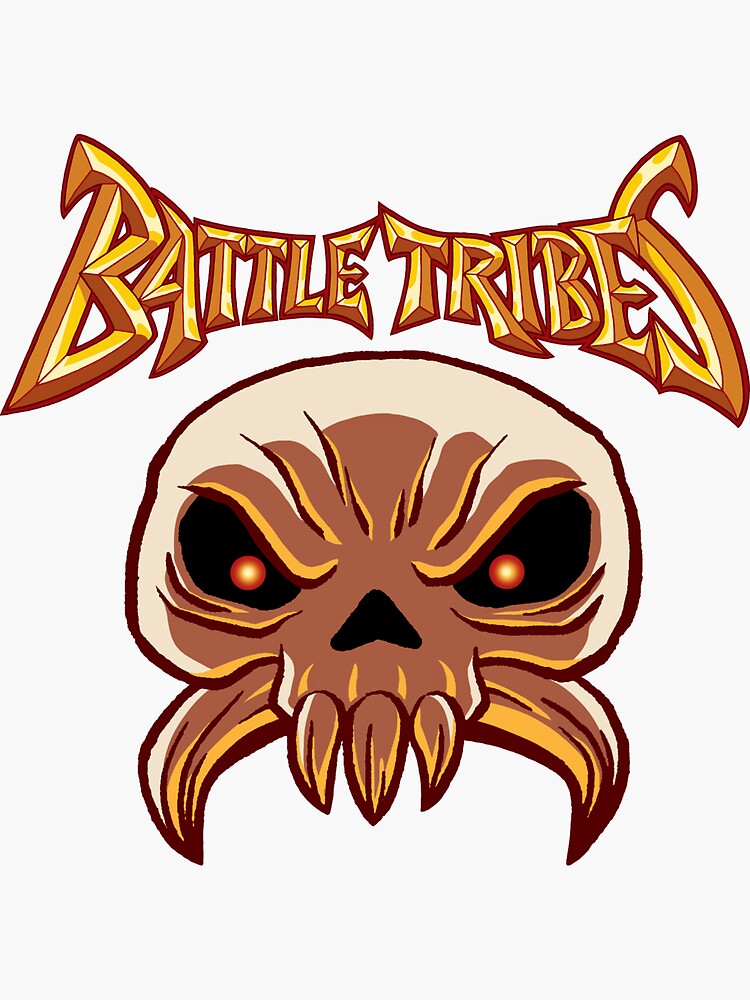 Thumbnail 3 of 3, Sticker, Skull of Battle w/ Logo designed and sold by spymonkey.
