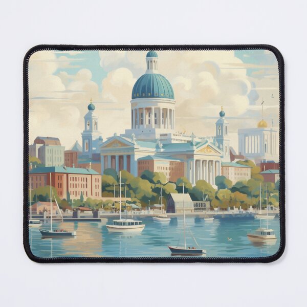 Item preview, A Vintage Travel Illustration of Helsinki - Finland  designed and sold by GoodOldVintage.