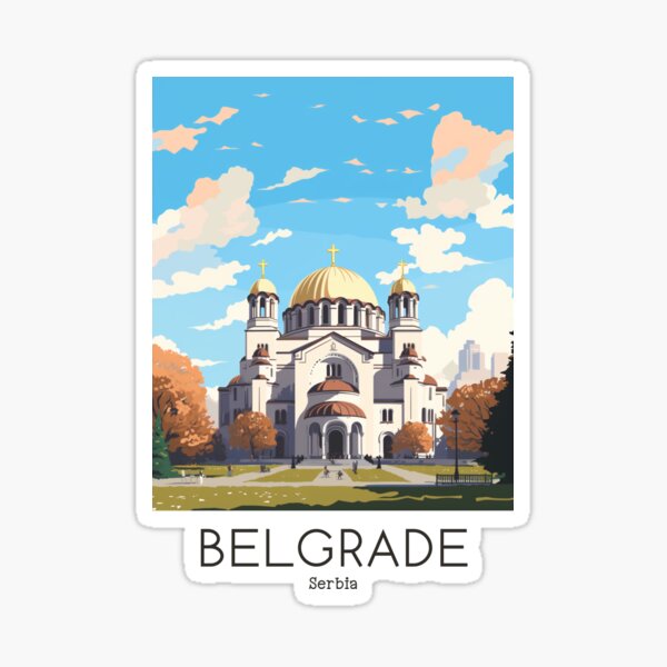Item preview, A Vintage Travel Illustration of the Church of St Sava in Belgrade - Serbia  designed and sold by GoodOldVintage.