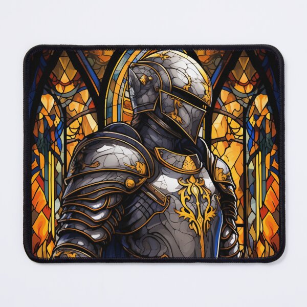 Item preview, dnd glass stained art style of a Human Paladin designed and sold by TellezStickers.