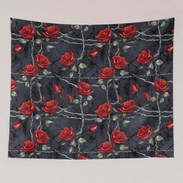 Item preview, Gothic Red Roses with Wire  Seamless Pattern designed and sold by MysticOzzy.