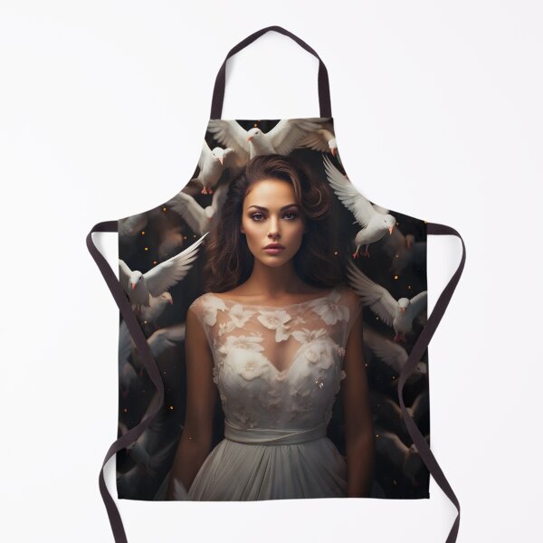 Item preview, Elegant Woman Amid Doves in Warm White Atmosphere designed and sold by soulofalion.