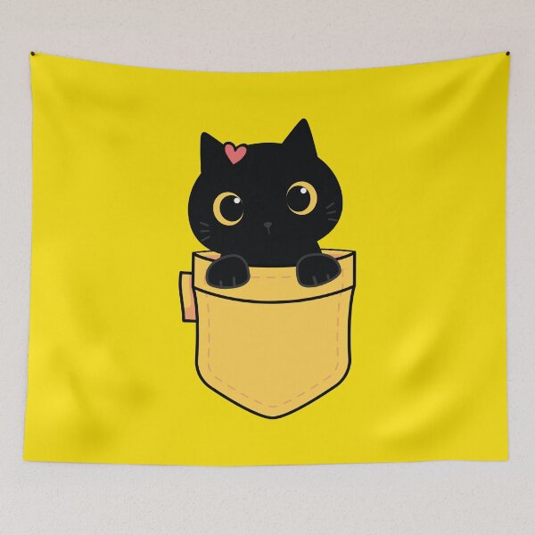Item preview, black cat in pocket designed and sold by yaZzaboy.
