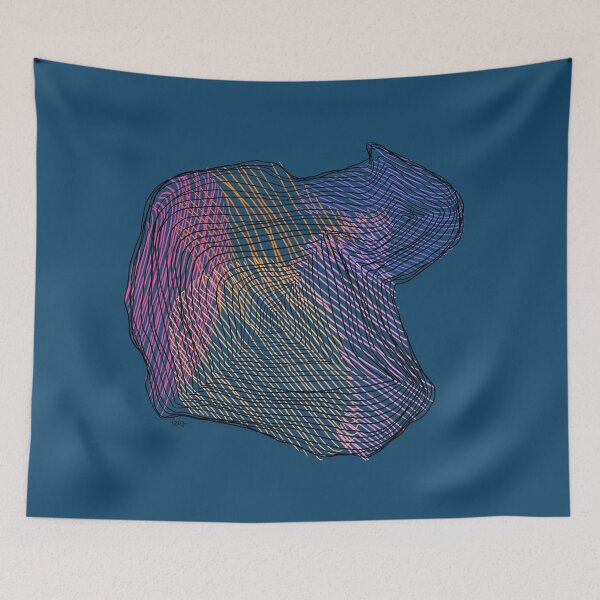 Item preview, Abstract circles crossed lines (blue background) designed and sold by MentaLee.