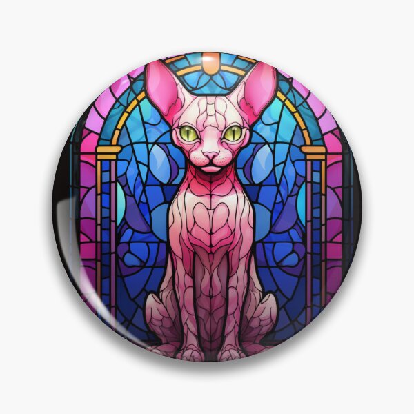 Item preview, Hairless Cats, Freaky Felines in Stained Glass designed and sold by stainedglass101.