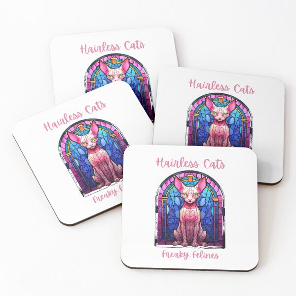Item preview, Hairless Cats, Freaky Felines in Stained Glass designed and sold by stainedglass101.