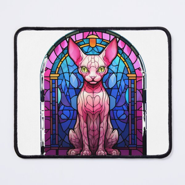 Item preview, Hairless Cats, Freaky Felines in Stained Glass designed and sold by stainedglass101.