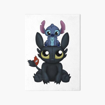 Stitch Angel Toothless Double Date Graphic Print Wall Art - POSTER 20x30