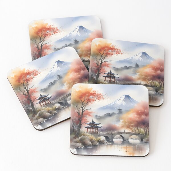 Artikelvorschau, Aquarell japanische Landschaft Ai generiert entworfen und verkauft von My Artprintz.