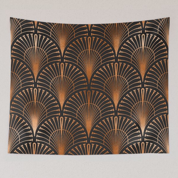 Item preview, Copper-Colored And Black Exotic Art Deco Pattern designed and sold by DEC02.