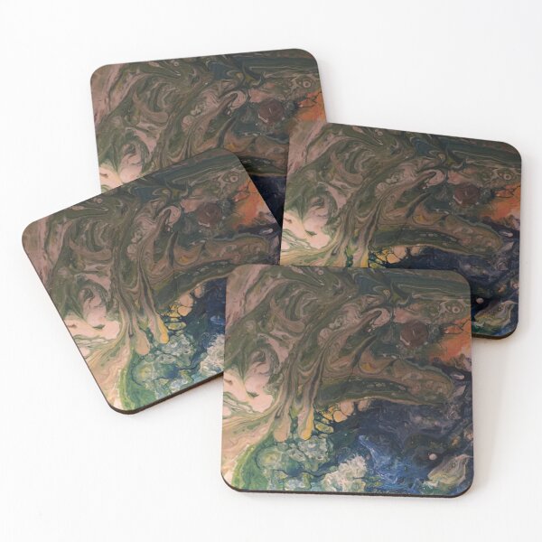 Item preview, Green and Blue Colorful Pour designed and sold by Onelamb.