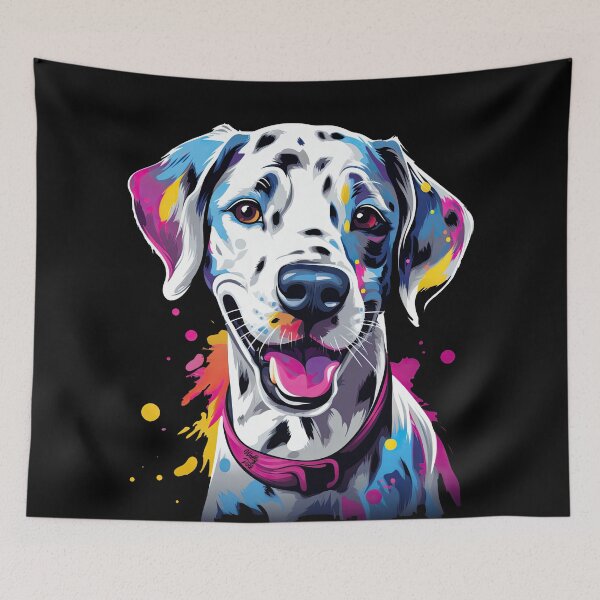 Item preview, happy colorful Dalmatian dog designed and sold by WallyPink.