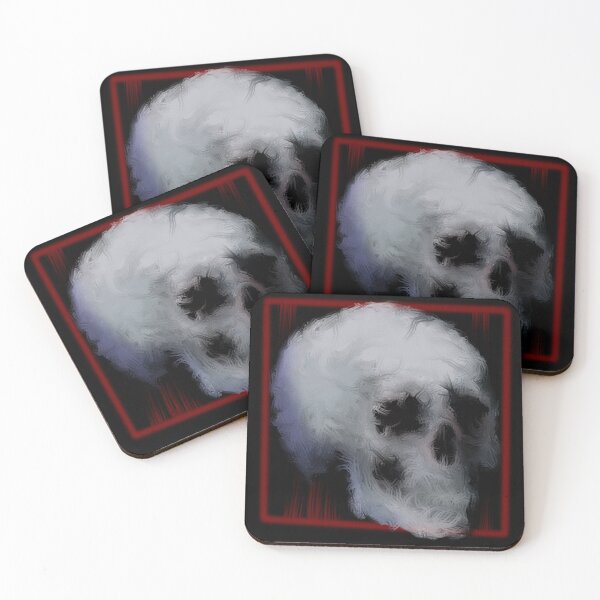 Item preview, A smudged skull with blood red squared background  designed and sold by DaveDanchuk.