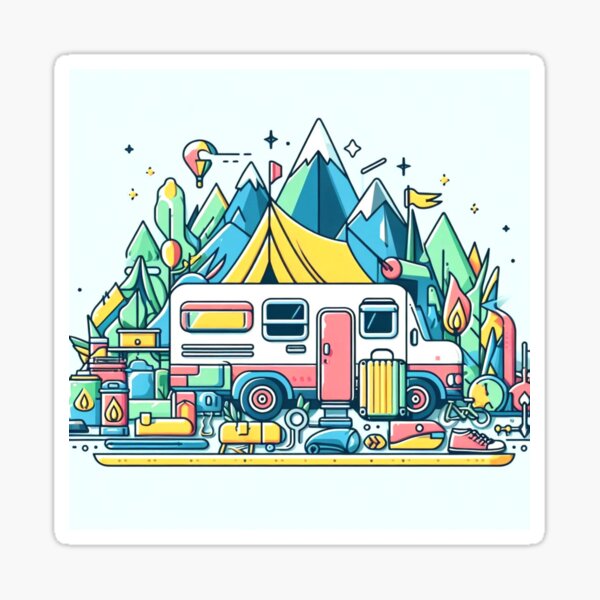 Travel by camping car Sticker