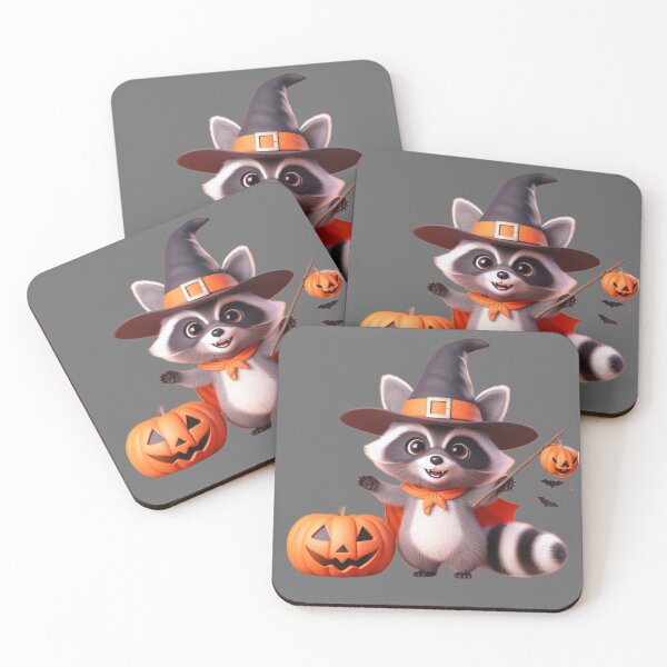 Item preview, Halloween Raccoon with Pumpkins designed and sold by El Rincón Gatuno .
