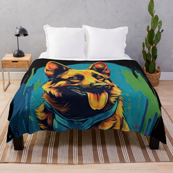 Item preview, colorful German Shepherd PopArt Style dog designed and sold by WallyPink.