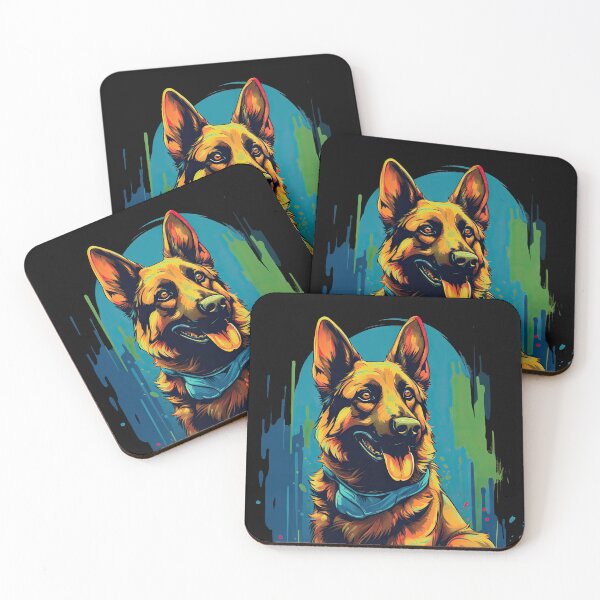 Item preview, colorful German Shepherd PopArt Style dog designed and sold by WallyPink.